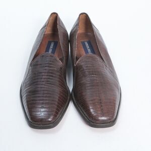 Giorgio Brutini Men's Brown Lizard Driver Square Toe Loafers Shoes Size 8.5M